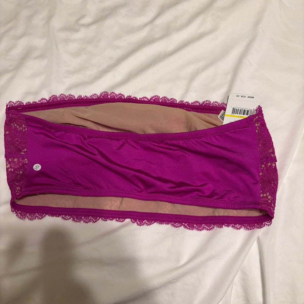 Intimately Free People Lace Bandeau Bra Deep Orchid Purple OB989650 M whimsy bra